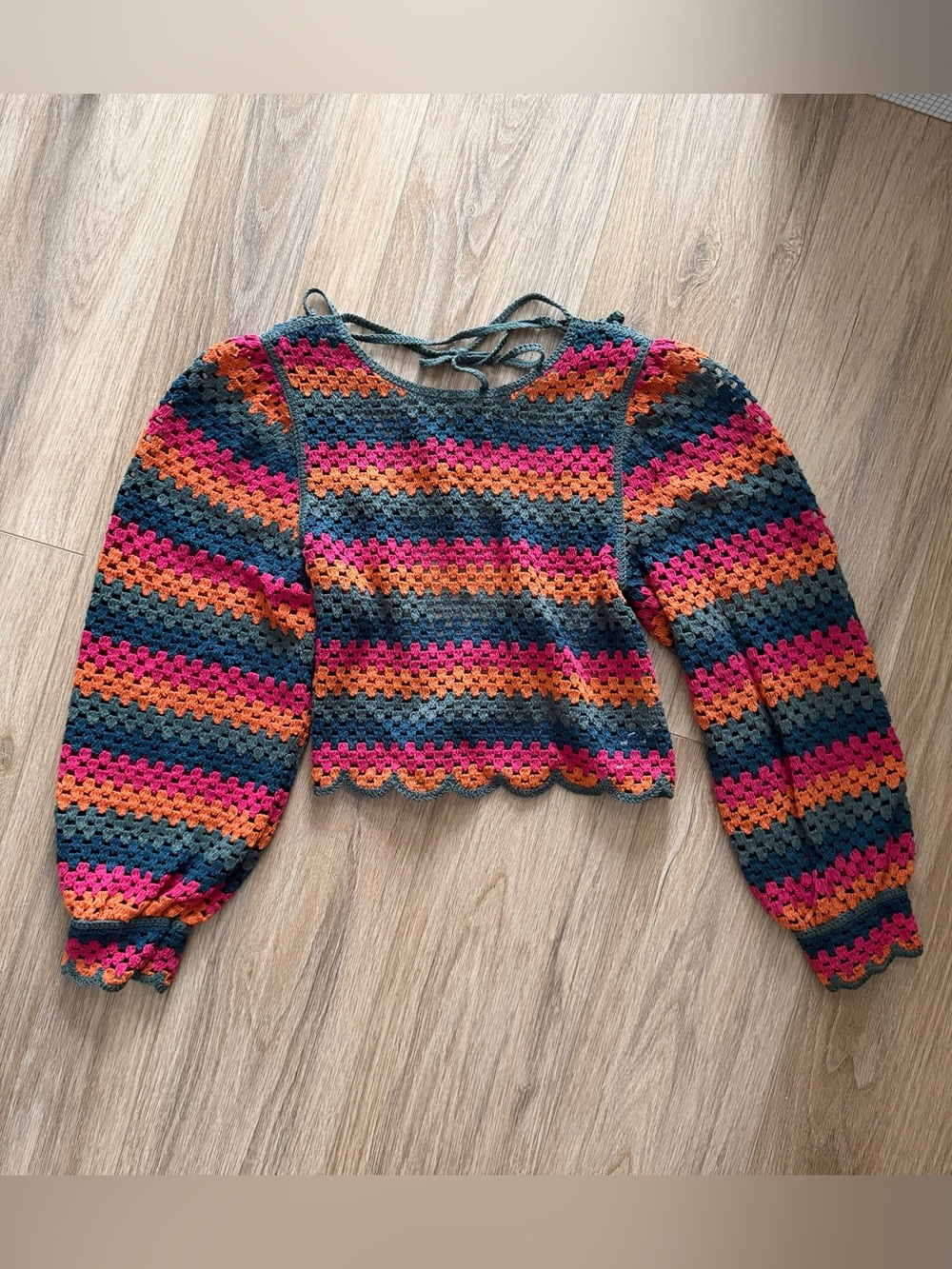 Zara colorful crochet Knit Top
